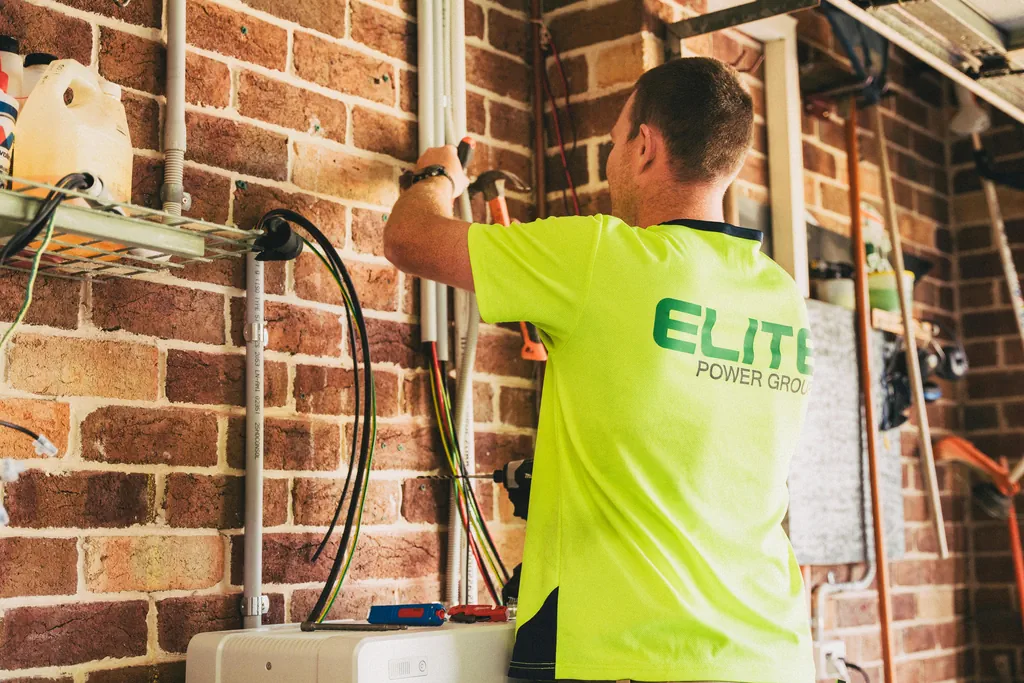 Electrician on construction site